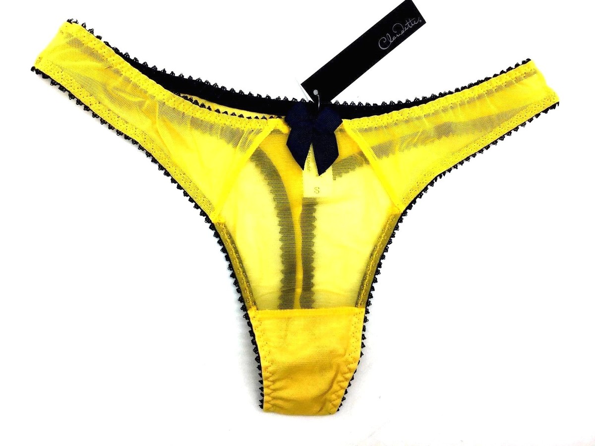 school no penties New Claudette Dessous Thong Bikini Panty Brief Sexy Lingerie Panties Yellow Navy | eBay