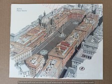Stampa Moderna - Veduta di Piazza Navona a Roma - 28.5 x 23 cm - per Quadro