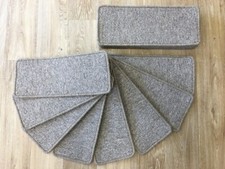 CARPET STAIR PADS/TREADS, GALA BERBER, 14 @ 20"x8", BEIGE FLECK,EASYCLEAN