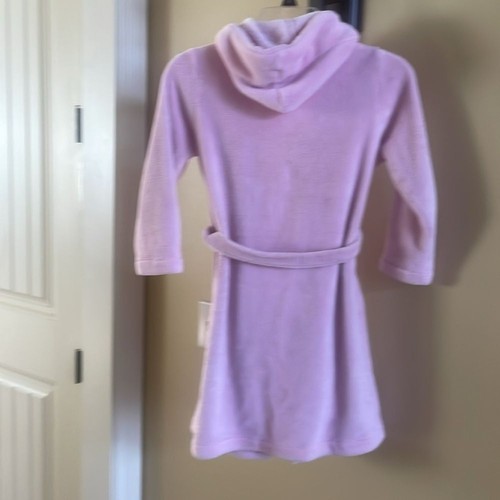 Pottery Barn Kids Flame Resistant Pink Hooded Soft Robe Girls Med Pockets Medium - Picture 11 of 12