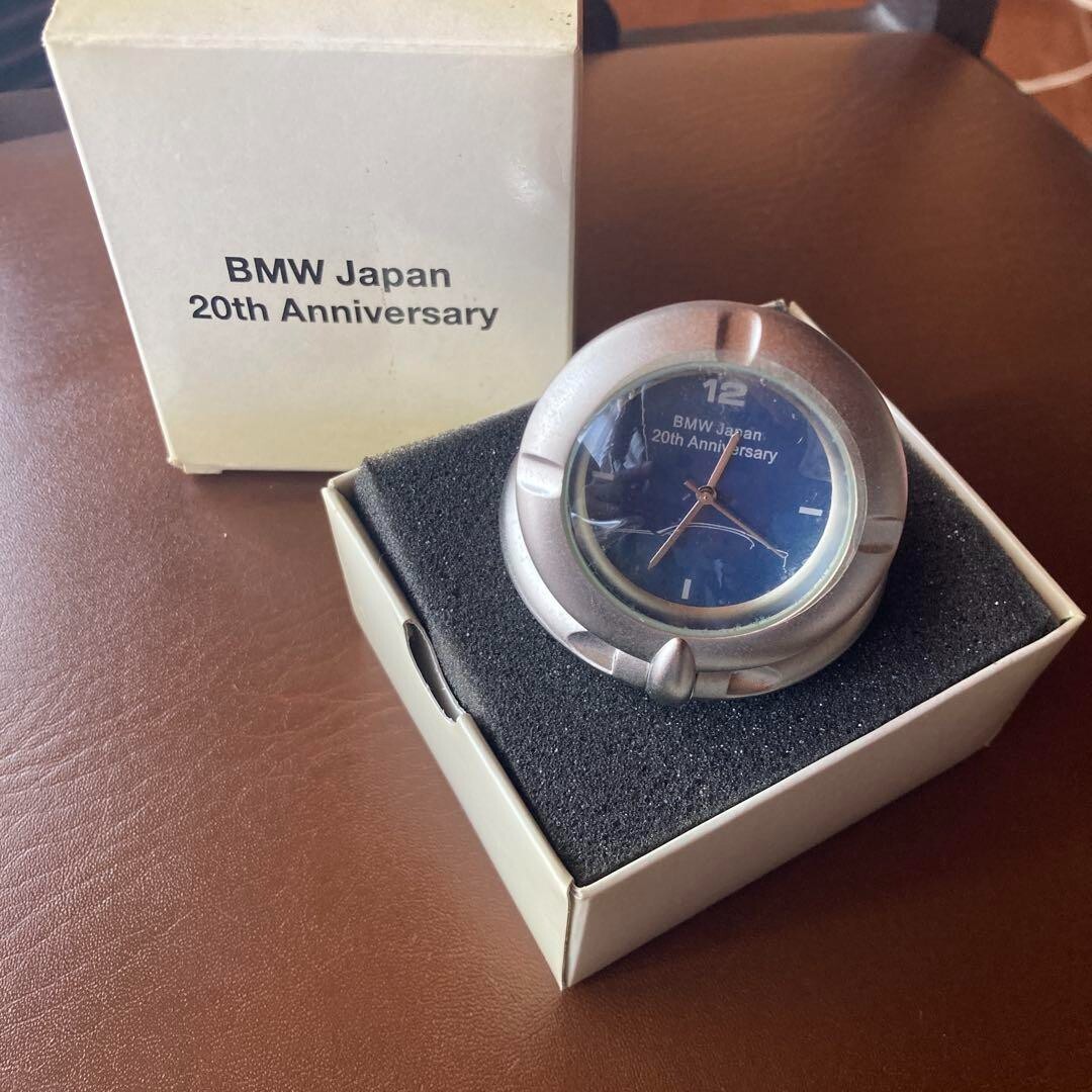 BMW 置物時計 THE JOY OF LIVING EVERY SECOND. BMW Table Clock BMW Japan 20th Anniversary Silver 55×18cm