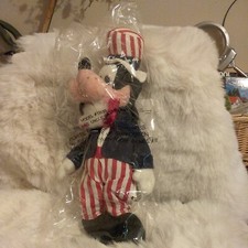 Disney Vintage Uncle Sam Goofy Bean Bag Plush 4th of July Patriotic Beanie