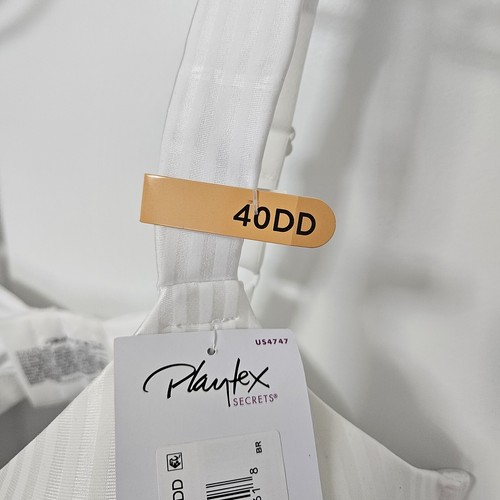 NWT Playtex Secrets Bra 40DD Underwire All Over Smoothing Padded Cup 4747 White - Picture 4 of 7