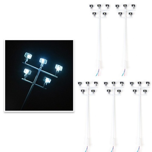 Light Model-Lamp White Light Plaza Lamps 5 Pcs Model-Railway HO Scale LED-Street - Picture 7 of 9