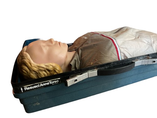 Laerdal Resusci Anne Torso And Case CPR Training Manikin W/ 2 Replacement Faces - Picture 14 of 16