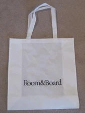 NEW ROOM AND BOARD Furniture Large WHITE FABRIC Gift Big Shopping Bag 19 x18x7"