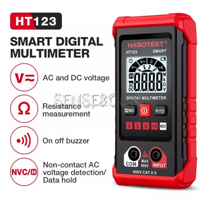 HABOTEST HT123 Digital Multimeter Smart Voltmeter Ohmmeter AC DC Meter Tester US