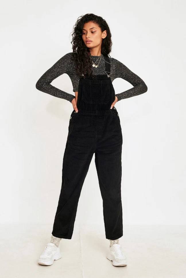 BNWT 69 Urban Outfitters BDG Black Corduroy Dungarees Full Length