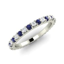 0.72 Ct Natural Diamond Sapphire Engagement E...