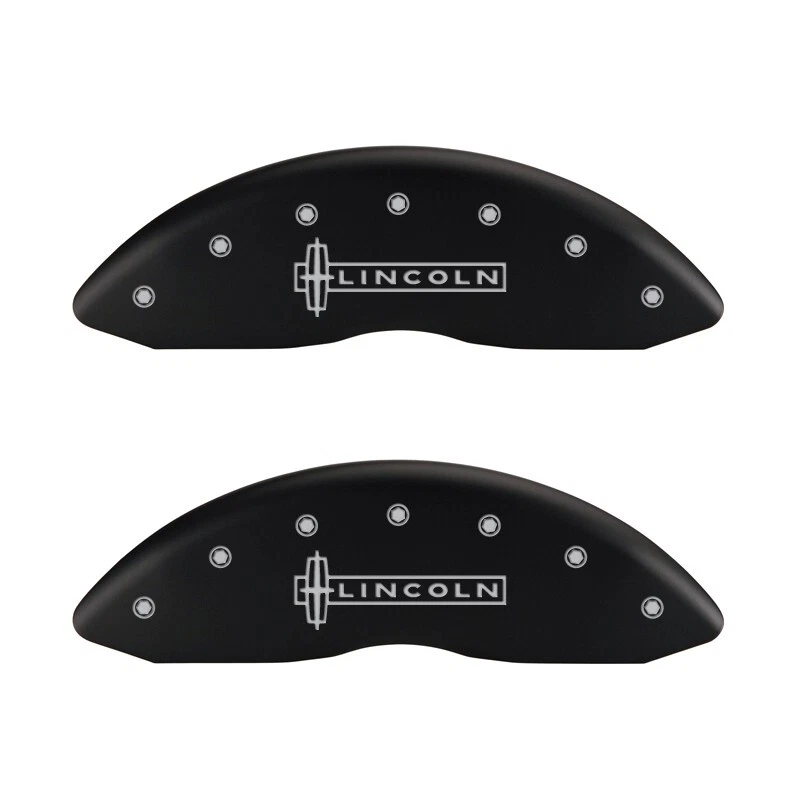 Conjunto de 4 capas de pinça de disco de freio 2009-2012 "Lincoln MKS" dianteiro + traseiro preto MGP - Imagem 2 de 4