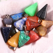 20PCS Natural Quartz Hexagonal Stone Pendant Healing Reiki Crystal Pendants