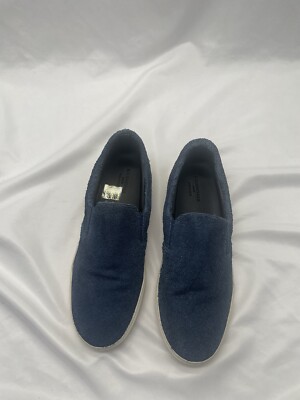 Balenciaga Navy Blue Slip On Sneaker with Terry Cloth Upper