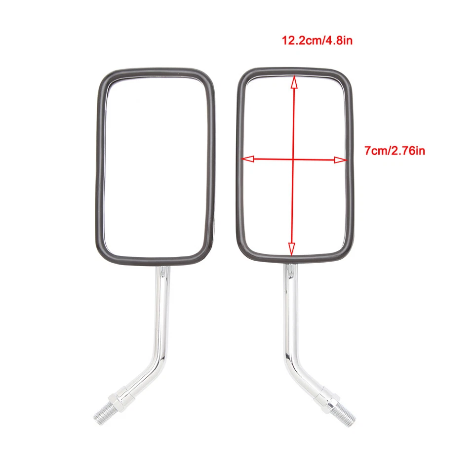 2x Espejos retrovisores laterales rectangulares para moto Suzuki TS250 TS 100 125 400 Foto 3 de 4