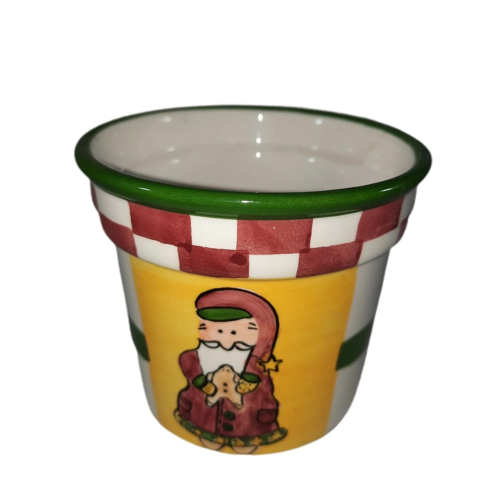 Maceta Estrella Jengibre Hombre Corazón Rojo Verde Amarillo Blanco Borde a Cuadros Foto 2 de 4