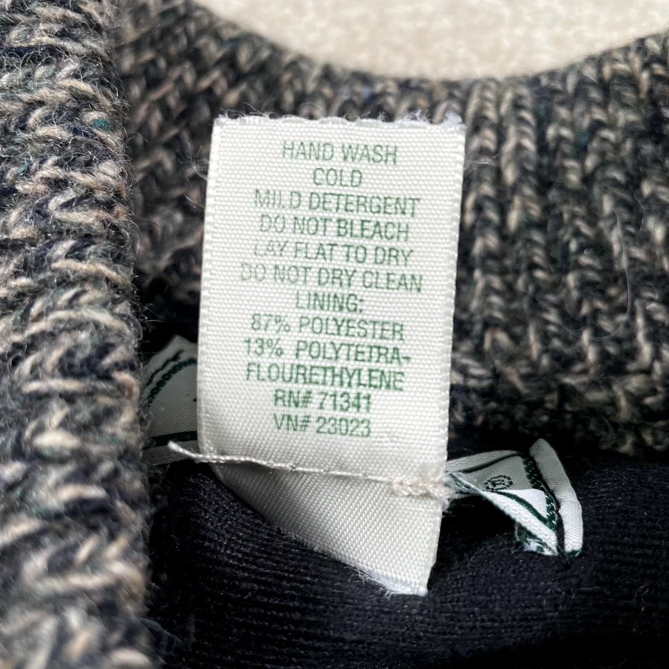 Suéter LL Bean Hombres Gris Medio Lana Pullover Tejido De Colección EE. UU. Trabajo Henley Cálido Foto 4 de 4