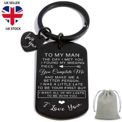 Keychain I Love You Keyring Couple Sweetheart Boyfriend Soulmate To My Man Gifts