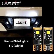 LASFIT T10 LED License Plate Light Bulbs Super Bright 6000K White 168 W5W 194