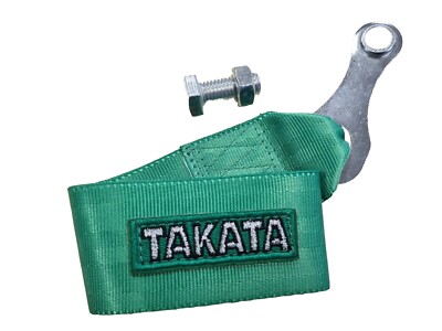 TAKATA Racing Abschleppgurt - GRÜN - mit HD-Schraube - für Rennstrecke Drift Rallye JDM  