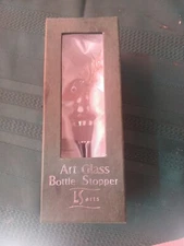 Vintage Blown Glass Art Glass Buck Reindeer Wine Bottle Stopper LS ARTS Inc