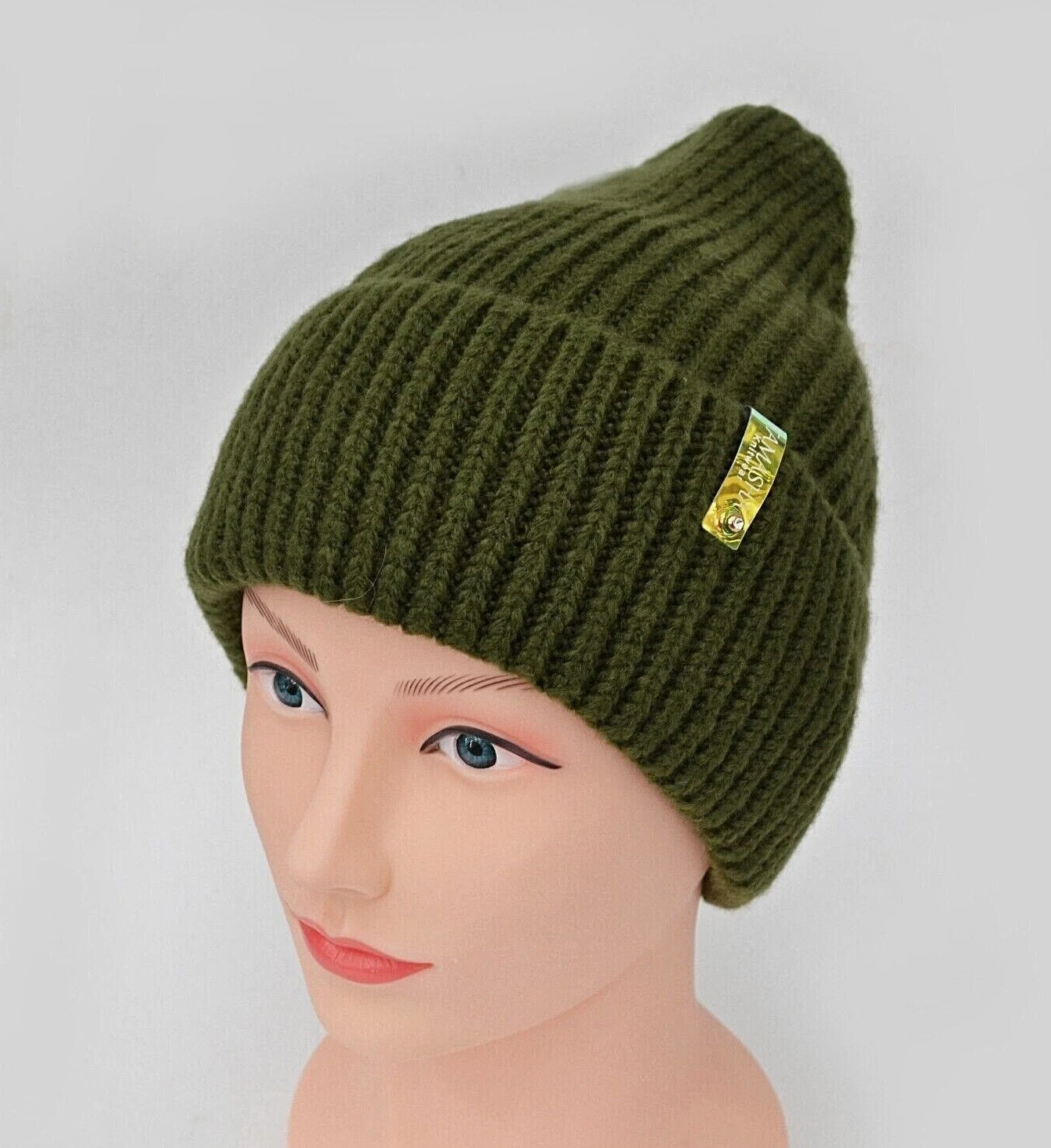 Real Wool Winter Warm Women Lady Slouchy Knit Beanie Hat Ski Cap Girl Fleece