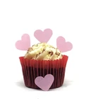 100 Precut Edible Wafer Paper Pale Pink Hearts Cake Toppers -Valentines Weddings