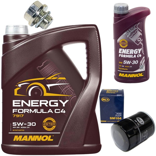 MotoröL Set 5W30 6 Liter + ÖLfilter SM 104 + Schraube FüR Mitsubishi ASX Lancer-image
