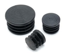 10PZ. PUNTALI ALETTATI TAPPI PLASTICA COPRIFORO CHIUDI TUBOLARE SOTTOPIEDE NERO