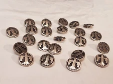 23 pcs Thunderbird Silver Color Molded Plastic Craft Sewing Shank Buttons 14 mm