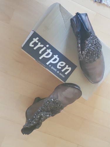 Trippen, Mesh-Stiefelette, Modell TWEED, metallic, Gr 38, ungetragen , im Karton