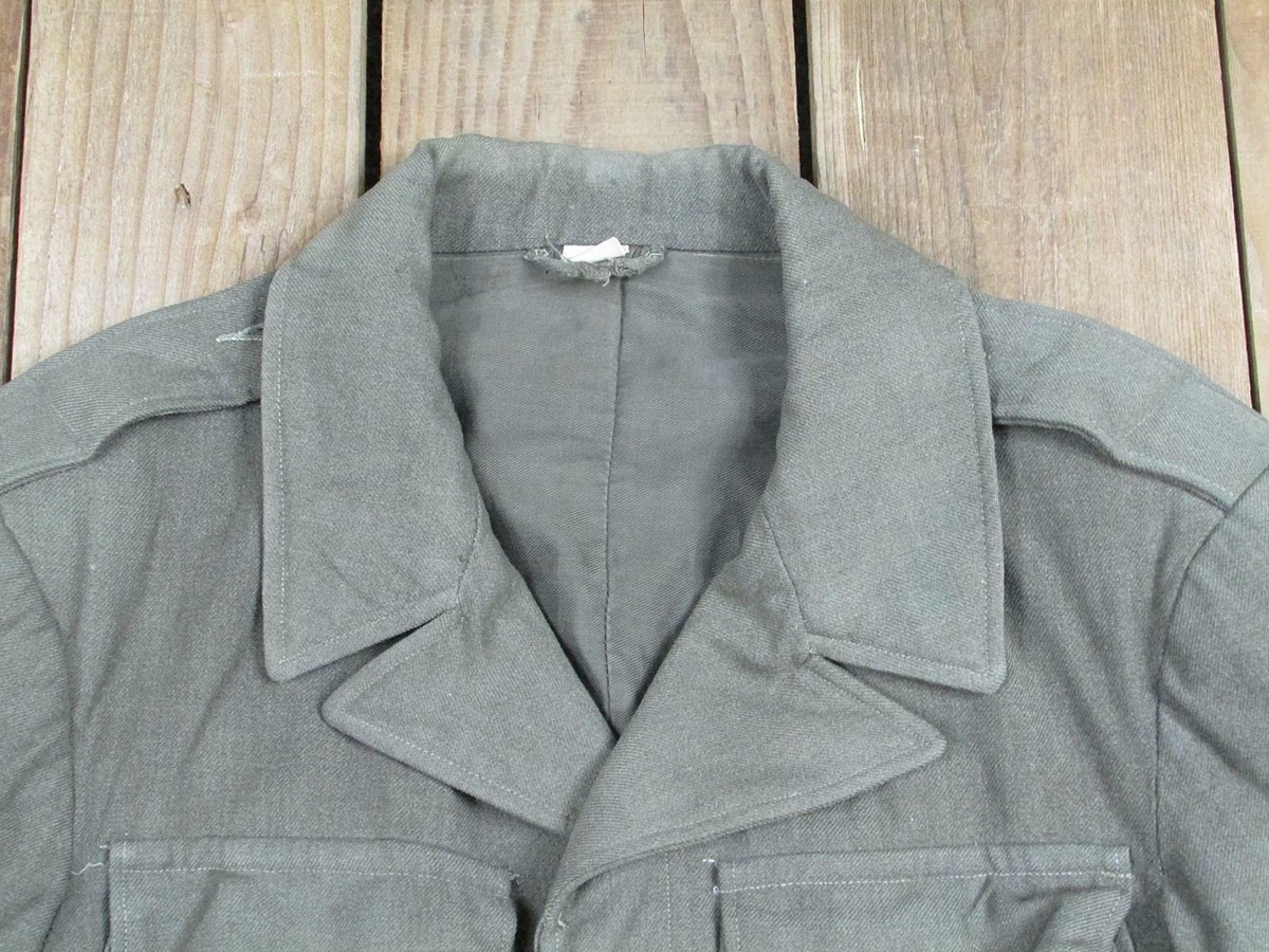 Vintage WWII US Army OD Wool Eisenhower Uniform Jacket 1940s
