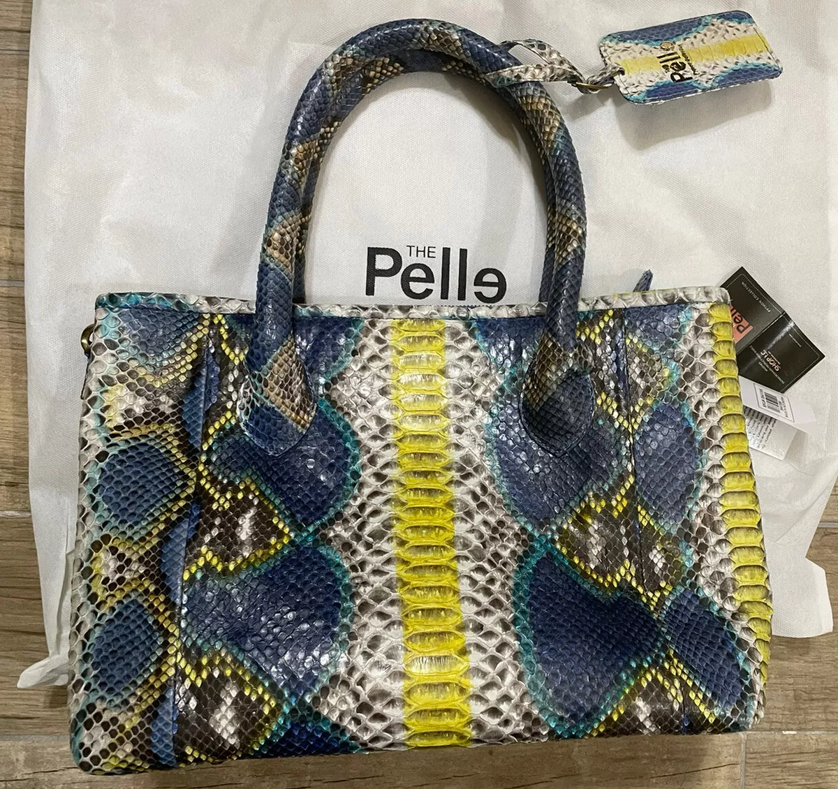 The Pelle Collection Natural Python Leather Tote Bag for Women with Detachable Strap, Satchel Purse, Shoulder Handbag, Designer Tote Bag , Shop LC