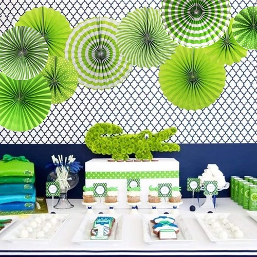 6/12PCs Paper Fan Flowers Hanging Birthday Wedding Baby Shower Party Decor - Picture 9 of 90