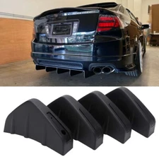 For Acura TL MXD Black Rear Bumper Diffuser Shark Fin Spoiler Lip Wing Splitter