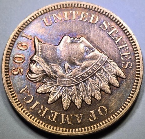 1905 Indian Head Penny Uncirculated RED *SHARP* - Picture 2 of 3