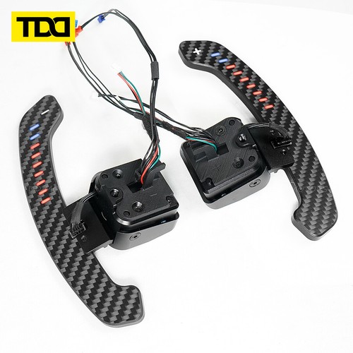 Carbon Fiber Steering Wheel Magnetic LED Paddle Shifters for Audi C8 A6 A7 S6 S7 - Picture 4 of 6