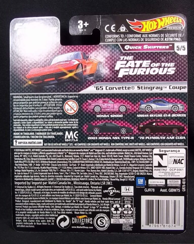 Hot Wheels Quick Shifters Fast & Furious red '65 Corvette Stingray