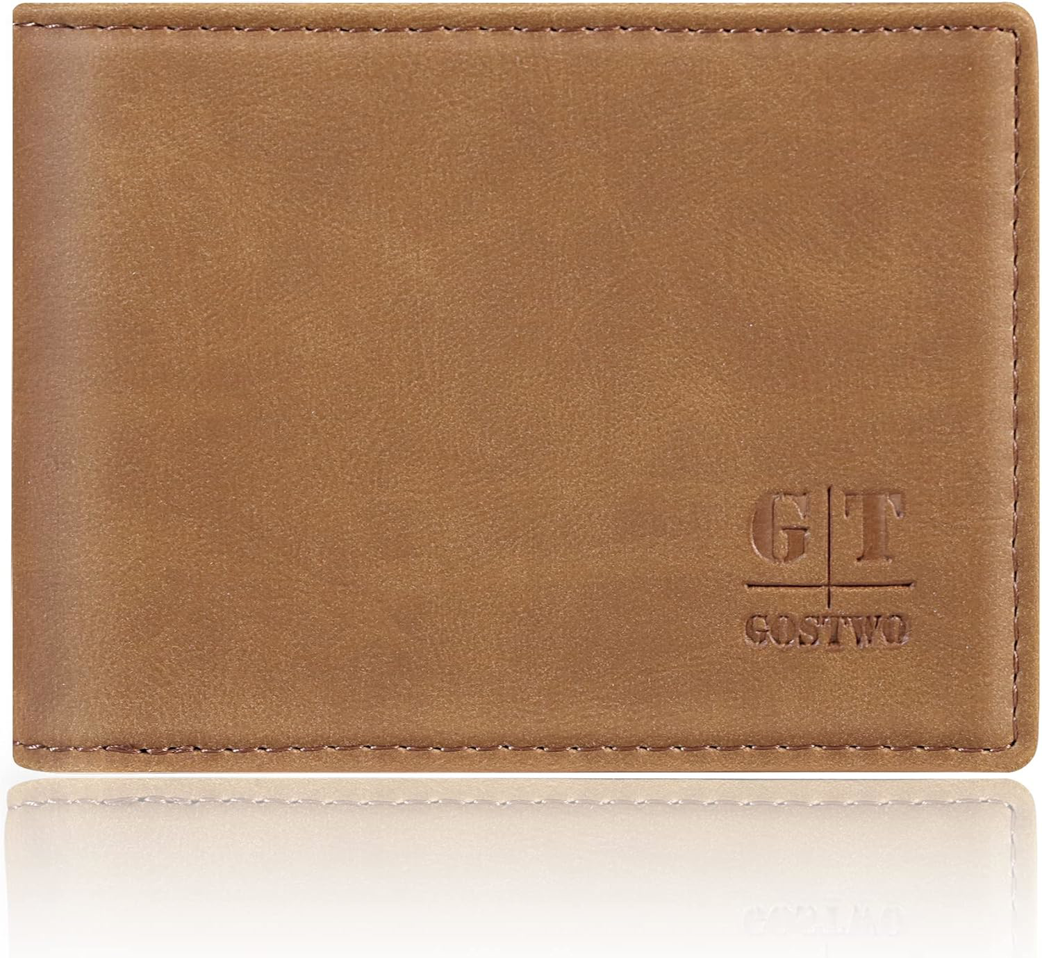 Slim Leather Bifold Wallet for Men with ID Window Front Pocket Design  