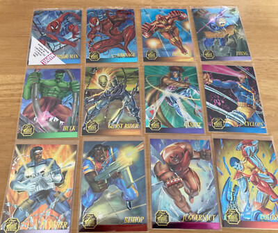 Marvel Annual Flair '95 Set 12 Chromium Chase Trading Cards Fleer 1995