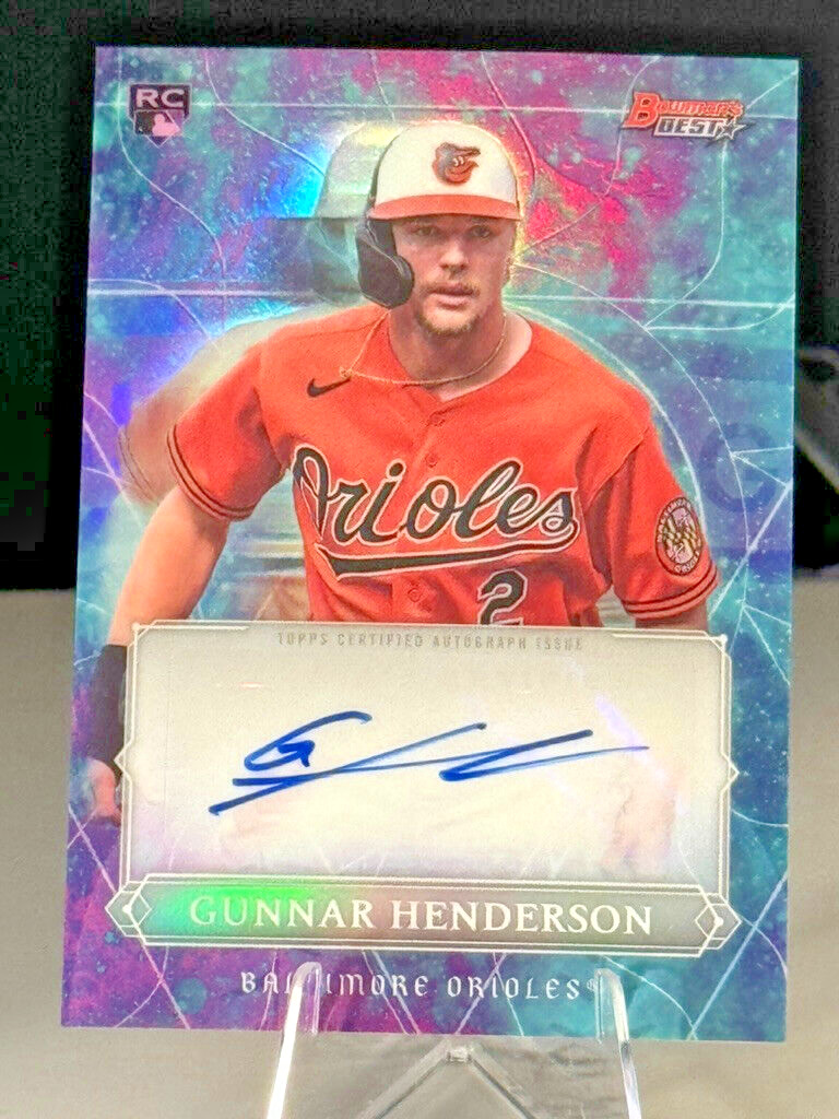 Gunnar Henderson #APA-GH Baseball Cards 2023 Bowman's Best Astral Projections Autographs trading card — raw and PSA graded price guide