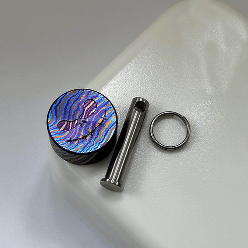 Titanium Timascus Knife Lanyard Bead Pendant Necklace Zipper Head EDC DIY Access - Picture 24 of 24