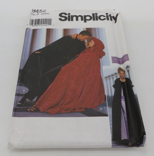 Simplicity Costume Cape Pattern 9452 Size S M L Uncut Heigl & Nordstrom Designs