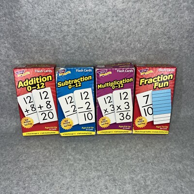 TREND FLASH CARDS  0-12  SUBTRACTION, ADDITION, MULTIPLICATION, FRACTION FUN