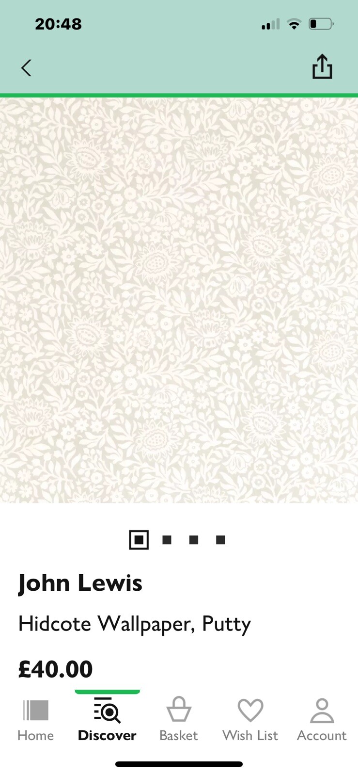 John Lewis Hidcote wallpaper 2 New Rolls Putty eBay