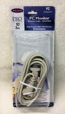 Belkin Pro Series PC Monitor Ext Cable VGA/SVGA 10' - 3m F2N025-10 Hi-Den DB15