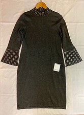 Calvin Klein embellished sweater dress, (grey, LG)