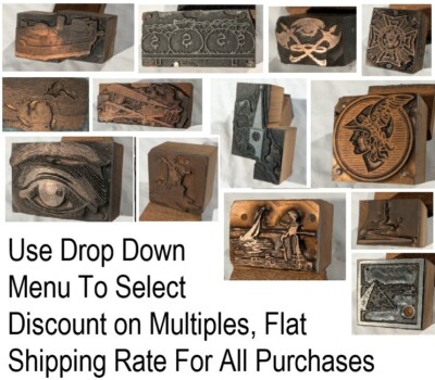 Antique 1920s Print Block Letterpress Graphics Alphanumeric Design COMBO BUNDLE