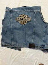 Vintage Harley Davidson Denim Vest Classic Logo Men  s L