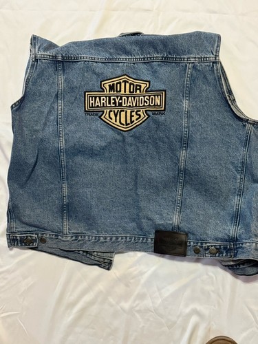 Chaleco vaquero Harley Davidson vintage logotipo clásico para hombre L - Imagen 1 de 7