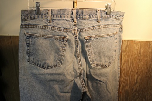 VTG ARIZONA NICELY FADED & WORN DENIM 36X35.5 TALL Straight Leg Blue Jeans 80s - Picture 5 of 7