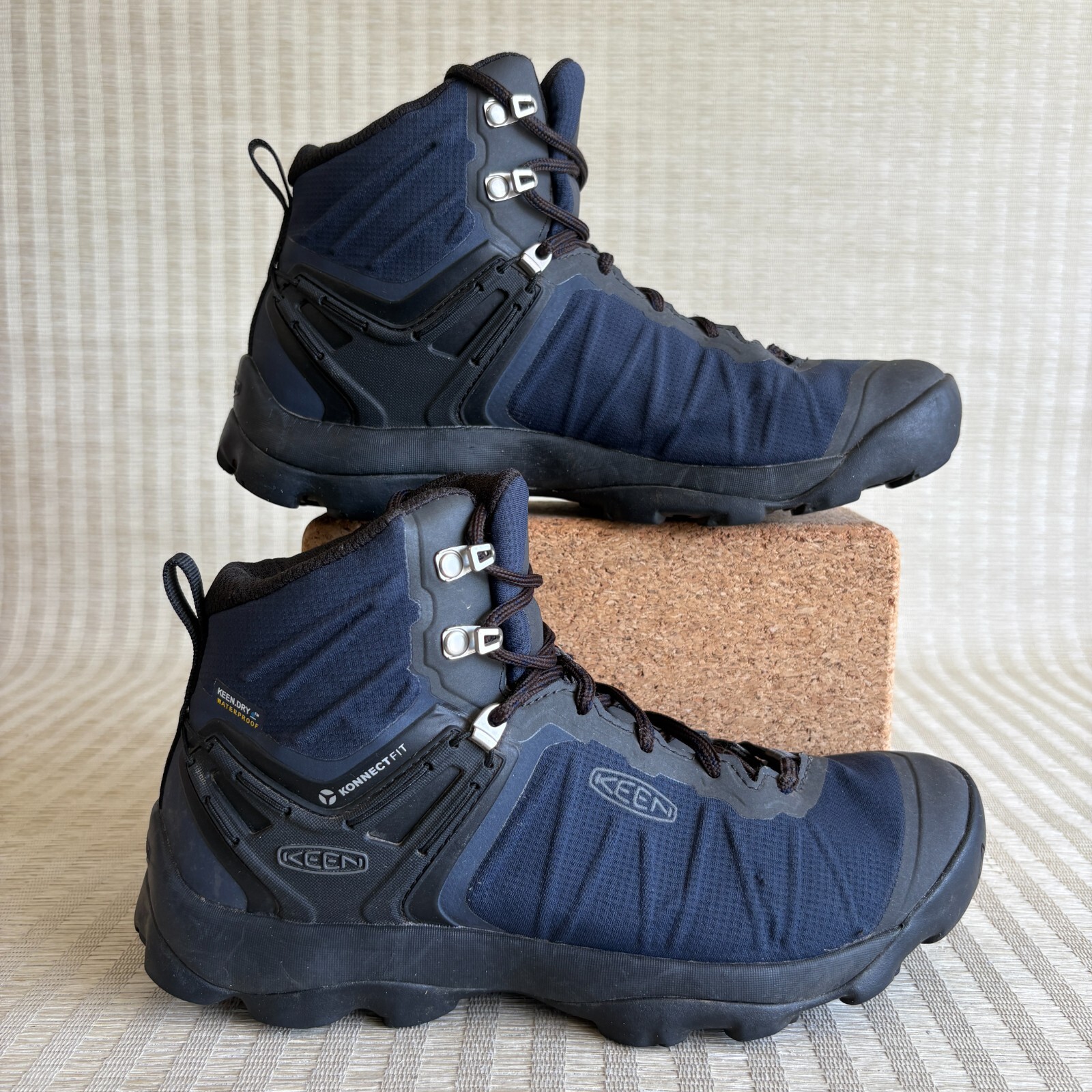 Stivali da trekking Keen da uomo Venture Mid WP blu nero impermeabili scarpe da trail taglia 7 5